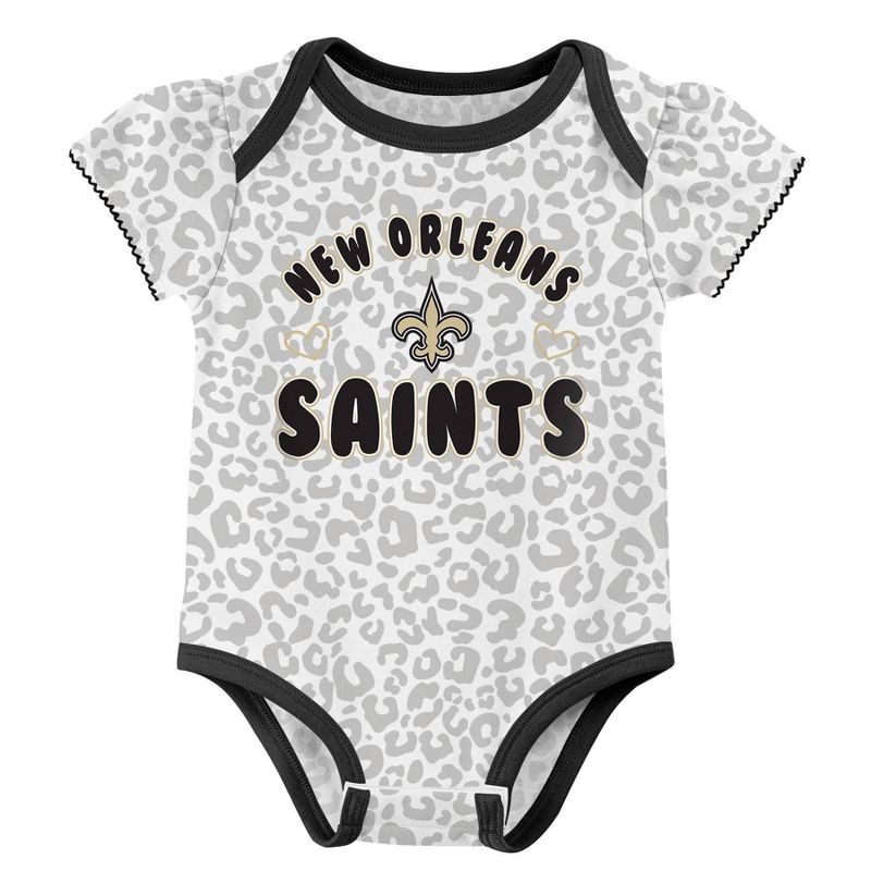 NFL New Orleans Saints Baby Girls&#39; Onesies 3pk Set, 2 of 5