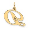 Black Bow Jewelry 14k Yellow Gold, Ella Collection Medium Fancy Script Initial D Pendant - 3 of 4