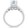 Pompeii3 1 1/2 Ct Diamond & CZ Engagement Ring 14k White Gold - 2 of 4