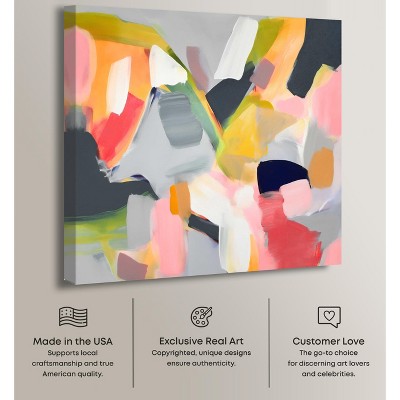 Colorful Pastel Abstract Canvas Wall Art, 16" x 24", Gallery Wrapped