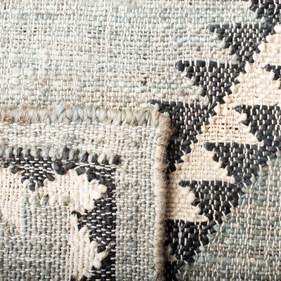 Handmade Blue and Black Wool Kilim Area Rug