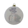 Bethany Lowe 4.0 Inch Snowman Glass Disk Ornament Christmas Candy Cane Top Hat Tree Ornaments - 3 of 3