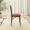 VECELO Metal Dining Chairs Set of 4/8, Steel Legs and PU Leather Cushion Seats for Kitchen Living Room, Black/Brown/Gray/White - 4 of 4