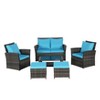 CAVINAS Patio Sofa Set, Wicker Lawn Chairs Set with Footstool, Modern Patio Sectional with Coffee Table for Garden - 4 of 4
