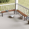 Tangkula 59" Outdoor Acacia Wood Benches Set of 2 for 2-3 Person w/ Metal Support - image 4 of 4