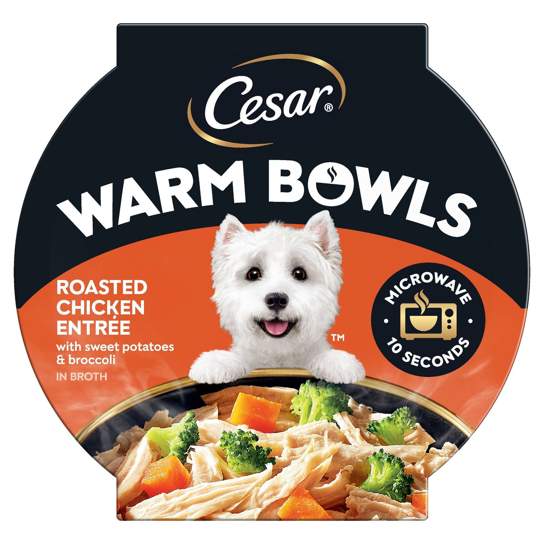 Cesar Warm Bowls Roasted Chicken Flavor Entrée Adult Wet Dog Food - 2.7oz