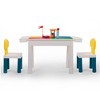 DOMETOUR All-in-One Kids Activity Table and Chairs Set, Building Block Table with 100Pcs DIY Blocks Toys, Study Desk for Toddlers - 3 of 4