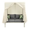 Outdoor Patio Rattan Canopy Daybed Sunbed with Curtain and Woven Rope Arm - 4 of 4