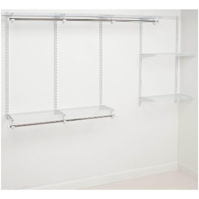 Rubbermaid Configurations 4-8 Feet Expandable Hanging and Shelf Space Custom DIY Closet Organizer Kit, White (2 Pack)