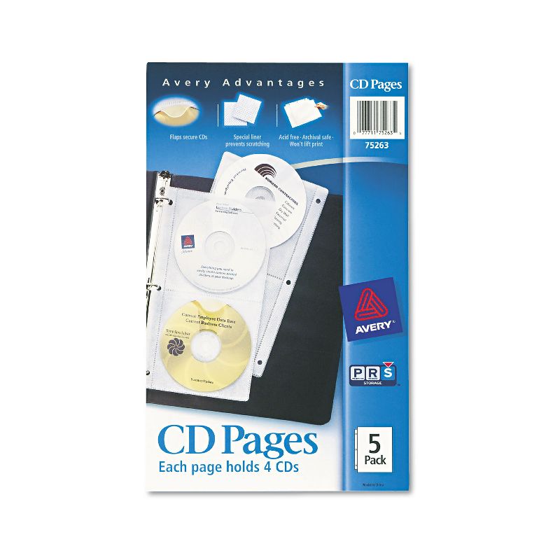 Avery Two-Sided CD Organizer Sheets for Three-Ring Binder 5/Pack 75263, 3 of 4