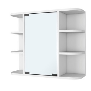 SEVOBAL Bathroom Storage Cabinets Medicine Cabinet, Mirror Cabinet Wall Cabinet Bathroom Vanity Medicine Cabinet, White, 7.48"*23.62"*19.68" - 1 of 4