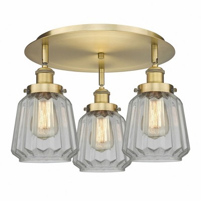 Chatham - 3 Light Flush Mount In Art Deco Style-8 Inches Tall and 18.25 Inches Wide
