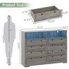 Grey Dresser for Bedroom with 8 Drawers, 55" Tall Wood Bedroom Dresser with Charging Station - 2 of 4