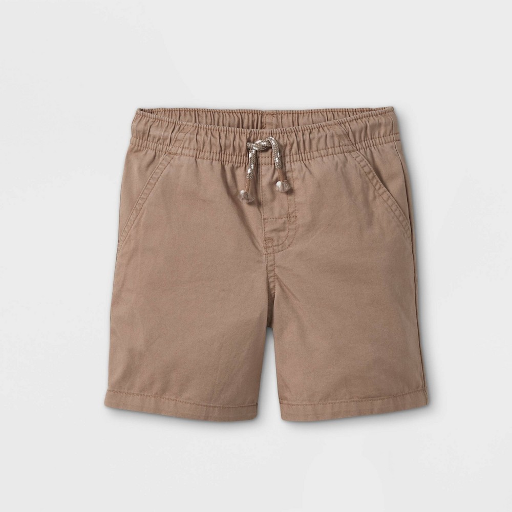 Toddler Boys' Woven Pull-On Shorts - Cat & Jack Tan 18M