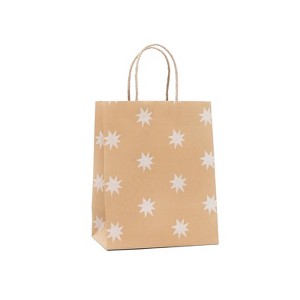 Small Recycled Paper Star Kraft Gift Bag Brwon/White - Spritz™ - 1 of 4