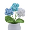 Unique Bargains Artificial Plants Hand-Knit Puff Flower Pot DIY Kit Yarn 1.97"x1.97"x5.51" 1 Pcs - 4 of 4