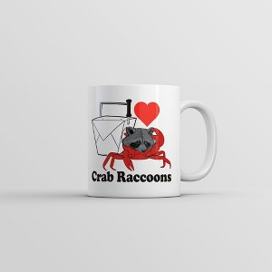 Crazy Dog T-Shirts I Heart Crab Raccoons Mug Funny Sarcastic Novelty Coffee Cup-11oz - 1 of 4