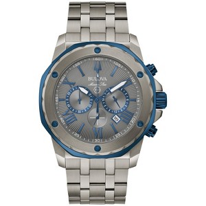 Bulova Men's Marine Star 'Series A' Gray IP Stainless Steel with Blue Accents Chronograph Quartz Watch, 4mm - 1 of 4