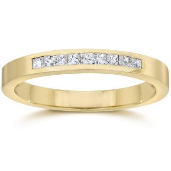 Pompeii3 1/4ct Princess Cut Diamond Wedding Yellow Gold Ring