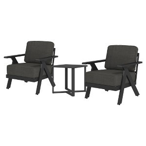 YARDSIGHT 3-Piece Patio Furniture Set, Aluminum Outdoor Bistro Set with 2 Armchairs & Side Table, Weather-Resistant Cushions for Balcony, Deck, Porch - 1 of 4