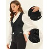 INSPIRE CHIC Women's Vintage Waistcoat Button Up Steampunk Jacquard Sleeveless Suit Vest - 2 of 4