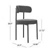 Boucle Dining Chairs Set of 2,Mid-Century Modern Curved Backrest Upholstered Kitchen Chairs with Black Metal Legs-Baofuwish - 4 of 4