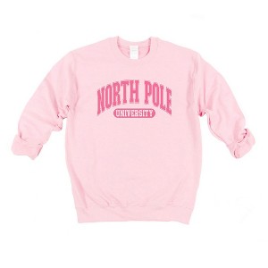 Simply Sage Market Women's Graphic Sweatshirt Pink North Pole University - 1 of 3