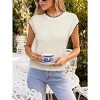 Coolmee Women's Cap Sleeve Sweater Vest Crewneck Sweaters Summer Trendy Casual Knit Tops - 3 of 4