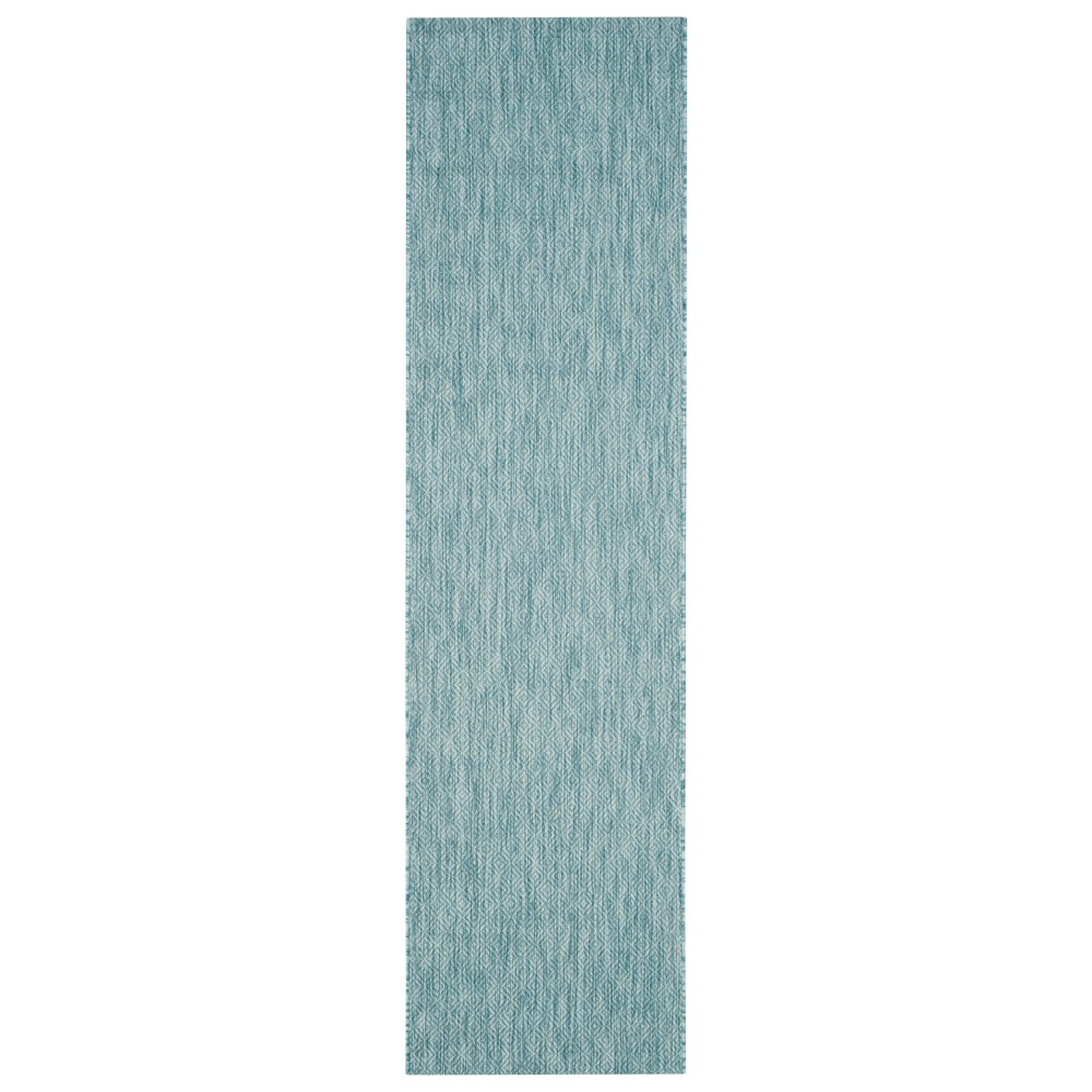 2'3inX8' Runner Ravello Patio Rug Aqua - Safavieh