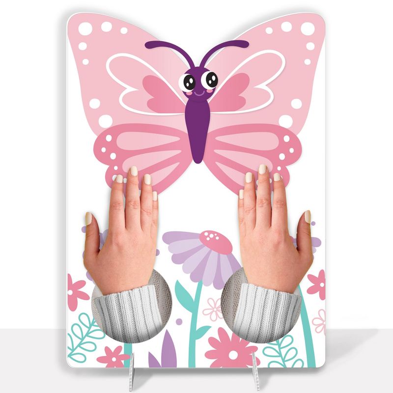 Big Dot of Happiness Beautiful Butterfly - Floral Baby Shower or Birthday Activity - 2 Player Build-A-Face Party Game, 1 of 7