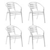 vidaXL Stackable Patio Chairs 4 pcs - Durable Aluminum Metal Chairs for Outdoor, Patio, Garden, Kitchen, Dining Room, Space Saving and Easy Assembly - 2 of 4