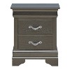HomeStock Metallic Black Nightstand 24x21x16 with Two Spacious Drawers, Compact Bedside Table for Bedroom Storage and Stylish Finish - 4 of 4