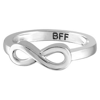 Women's Sterling Silver Elegantly Engraved Infinity Ring with "BFF"