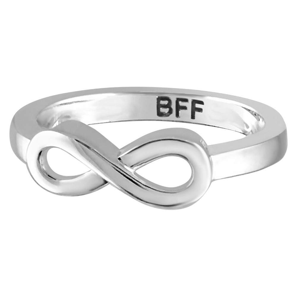 Photos - Ring Women's Sterling Silver Elegantly Engraved Infinity  with "BFF" - Whit