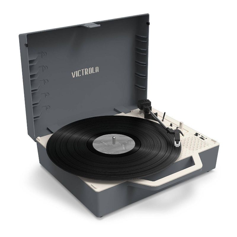 Victrola - Re-Spin Sustainable Bluetooth Suitcase Record Player - Gray, 1 of 22