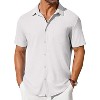 COOFANDY Men's Short Sleeve Button Down Shirt Casual Summer Beach Shirt Waffle Knit Shirts Wrinkle Free Untucked Shirt - 4 of 4