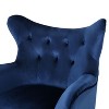CAVINAS Mid-Century Velvet Arm Chair,Playful Wingback Accent Chair with Button Tufting,Comfy Chairs for Living Room,Office,Navy Blue - 4 of 4