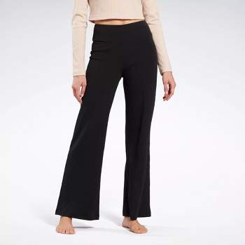 Reebok Yoga Cotton Rib Pants Womens Athletic Pants Medium Black