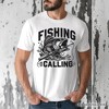 Fishing Is Calling T-Shirt, White Outdoor Tee for Fishermen Dads| OrnamentallyYou - 4 of 4