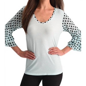 Women's Polkadot Sleeve Top - ANGEL - 1 of 2