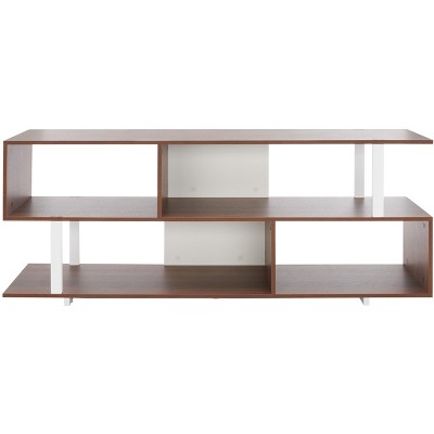 Jarrett Large Media Stand - Walnut/White - Safavieh