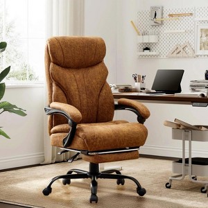 Ergonomic Office Gaming Chair - 350Lb Capacity, 90°-135° Recline, Adjustable Height & Lumbar Support, PU Leather, 360° Wheels - 1 of 4