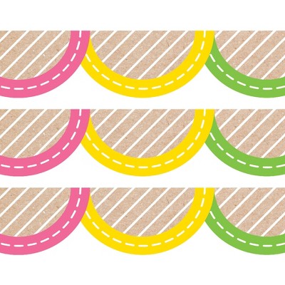 Creative Teaching Press® Krafty Pop Colorful Kraft Jumbo Scallops EZ Border, 48 Feet Per Pack, 3 Packs