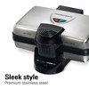 Hamilton Beach Belgian Style Waffle Baker 26009G: Nonstick Metal, 650W, Hand Wash, Silver, 72 sq in Grill Surface - 3 of 4