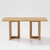 SpassWay 30"H Modern Wood Dining Table Kitchen Table Conference Table Gaming Table with Double Pedestal Walnut/Black/Natural Wood - 4 of 4