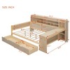 NicBex Full Size Daybed Multifunctional Frame Day Bed with Trundle, Storage Shelves, 2 Spacious Drawers and 1 Integrated Desk for Apartment - 2 of 4
