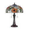 Chloe Lighting Sarai Floral 2 Light Tiffany-Style Dark Bronze Table Lamp 16" Wide - 4 of 4