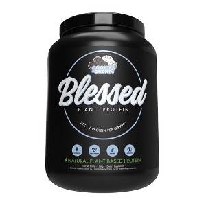 Blessed Plant Based Vegan Protein Powder - 23g of Pea Protein Powder, Dairy Free, Gluten Free, Soy Free - 30 Servings (Cookies & Cream) - 1 of 4