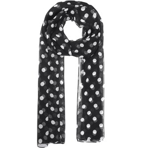 INSPIRE CHIC Women's 1950s Polka Dots Chiffon Retro Lightweight Soft Sheer Long Scarves for All Season 1Pc - 1 of 4