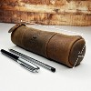 Fmeida Town Leather Pencil Case - Full Grain Leather Zippered Pen Pouch - Stationery Bag Pen Holder for Work & Office Brown - 3 of 4